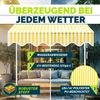 tillvex Balkonmarkise Gelenkarm Markise Klemmmarkise Sonnenmarkise Balkon ohne Bohren Gelb/Weiß 150 cm Bild 3