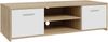 FORTE Quadro TV-Unterschrank, Holzwerkstoff, Beige/Weiß, 136 x 39 x 52,7 cm Bild 3