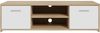 FORTE Quadro TV-Unterschrank, Holzwerkstoff, Beige/Weiß, 136 x 39 x 52,7 cm Bild 2
