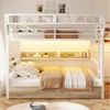 Flieks Etagenbett, Metallbett 140x200 cm mit Schubladen LED-Beleuchtung Aufbewahrungskorb Bild 3