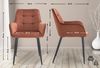 CLP 2er Set Esszimmerstuhl Ferndale, Sessel mit gepolstertem Samtbezug,braun Bild 2