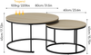2er Couchtisch-Set, verschachtelbar, 80 x 80/60 x H 45/40 cm, Holzoptik mit Metallgestell, modern-industriell Bild 5
