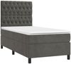 vidaXL Boxspringbett mit Matratze & LED Dunkelgrau 100x200 cm Samt 3136288 Bild 3