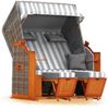 Strandkorb Hanse Ostsee Klassik XXL 2 Sitzer - Grau Weiß Blockstreifen, 137 x 166 x 78 cm Bild 2