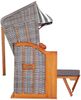 Strandkorb Hanse Ostsee Klassik XXL 2 Sitzer - Grau Weiß Blockstreifen, 137 x 166 x 78 cm Bild 4