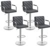 Yaheetech Barhocker 2/4-er Set (4 St), Höhenverstellbarer Barstuhl mit Armlehnen, Sitzhöhe 62,5 cm – 84,5 cm Bild 4