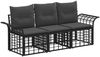 vidaXL Outdoor-Sofagarnitur 3 pcs Schwarz und Dunkelgrau Polyester 3437633 Bild 2