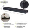 Levandeo® Wandregal, levandeo Wandregal Holz Massiv 100x20cm Schwarz Wandboard Regal Bild 2