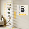 XERSEK Bücherregal 9 Ebenen Bücherturm mit LED-Sternenlicht & Drehbaren Regalen, Weiß, 1.8m Metall Standregal, für Wohnzimmer Schlafzimmer Büro Bild 2