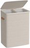 SONGMICS Wäschekorb, 2 Fächer, Polyester cappuccinobeige, 40 x 56 x 75 cm, 170 L Bild 5