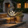 2x LED Solarleuchte, Holz Optik, Mondsichel Design, H 52 cm Bild 4