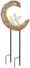 2x LED Solarleuchte, Holz Optik, Mondsichel Design, H 52 cm Bild 5