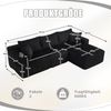Sofa-Set, Modulares Sofa mit Chaiselongue und 2-Sitzer weicher Cordbezug 5 Kissen Taschen Getränkehalter hochdichter Schaumstoff DIY-Kombination, Cord, Braun Bild 2