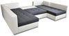 Wohnlandschaft Sofa ANDRO Schlaffunktion und Hocker Stoff Lincoln Lichtgrau Bild 3