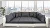 Wohnlandschaft Sofa ANDRO Schlaffunktion und Hocker Stoff Lincoln Lichtgrau Bild 2