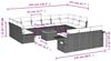 vidaXL 14-tlg. Garten-Sofagarnitur mit Kissen Schwarz Poly Rattan 3257133 Bild 3
