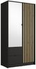 Raumhirsch Furniture Kleiderschrank Garderobenschrank, Drehtürenschrank, Schrank mit Spiegel (Maße: 101,7 x 54,5 x 200,5 cm, einfache Montage) Lamellen, Kleiderstange, 2 Schubladen, 2-türig Bild 2