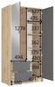 Raumhirsch Furniture Kleiderschrank Garderobenschrank, Drehtürenschrank, Schrank mit Spiegel (Maße: 101,7 x 54,5 x 200,5 cm, einfache Montage) Lamellen, Kleiderstange, 2 Schubladen, 2-türig Bild 3