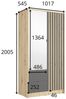 Raumhirsch Furniture Kleiderschrank Garderobenschrank, Drehtürenschrank, Schrank mit Spiegel (Maße: 101,7 x 54,5 x 200,5 cm, einfache Montage) Lamellen, Kleiderstange, 2 Schubladen, 2-türig Bild 4