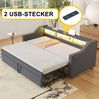 Schlafsofa 90/180x190 cm mit Ausziehbett, LED, USB und 3 Ablagefächern – Polsterbett in Dunkelgrau Bild 2