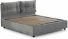 Dmora Einzelbett Sabazia, Bettkasten mit Stoffbezug, 100 % Made in Italy, Öffnung vorne, inklusive Matratze 80 x 190 cm, Grau Bild 4