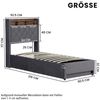 STILVORA Polsterbett mit bettkasten,Stauraumbett Boxspringbett 90×200 mit USB & LED-Licht (Funktionbett mit Hydraulikstange,Tragfähigkeit: 200kg, Strapazierfähig und schmutzabweisend,verschiedenen Farben,Metallrahmen), Bettgestell mit Lattenrost,Bequem... Bild 3