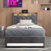 STILVORA Polsterbett mit bettkasten,Stauraumbett Boxspringbett 90×200 mit USB & LED-Licht (Funktionbett mit Hydraulikstange,Tragfähigkeit: 200kg, Strapazierfähig und schmutzabweisend,verschiedenen Farben,Metallrahmen), Bettgestell mit Lattenrost,Bequem... Bild 2