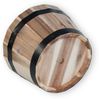 colourliving Pflanzkübel Pflanzkübel Holz rund 29 cm Holzfass Blumenkübel Blumentopf Akazieholz (1x Holzfass), Wasserablaufloch, Naturprodukt, Pflanztopf Bild 3