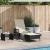 vidaXL Sonnenliege Schwarz und Cremeweiß 55 x 200 x 92 cm Poly-Rattan 365425 Bild 3