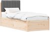 vidaXL Bettgestell mit gepolstertem Kopfteil Dunkelgrau 75 x 190 cm 877810 Bild 2