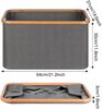 Wäschekorb Faltbarer 60L Bambus Stoff Storage Basket Aufbewahrung Klappbar Bild 2
