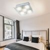 LED Deckenleuchte, Metall, Chrom, Glas satiniert, L 28 cm Bild 3