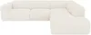 Vente-unique - Großes Ecksofa mit Recamiere mit Rückenlehne - Ecke rechts - Bouclé-Stoff - Weiß - POGNI von Maison Céphy Bild 3