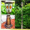 Hofstein Tuili Außenleuchte Stehleuchte in antikem Look, Aluguß in Braun-Gold mit Klarglas-Scheiben, Wegeleuchte 210 cm, E27-Fassung, max. 60 Watt, Retro-Vintage Gartenlampe IP44 Bild 3