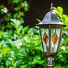 Hofstein Tuili Außenleuchte Stehleuchte in antikem Look, Aluguß in Braun-Gold mit Klarglas-Scheiben, Wegeleuchte 210 cm, E27-Fassung, max. 60 Watt, Retro-Vintage Gartenlampe IP44 Bild 4