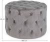 Pouf Lorella in Samt-Optik, Grau, 60 x 60 x 42 cm Bild 3