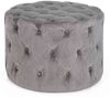 Pouf Lorella in Samt-Optik, Grau, 60 x 60 x 42 cm Bild 5
