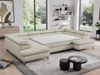 Mks Möbel 'Pedro U-Form' Ecksofa mit Schlaffunktion und verstellbaren Kopfstützen, Beige, Velours, mit Topper Bild 5