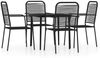 vidaXL 5-tlg. Garten-Essgruppe Schwarz 3099144 Bild 2