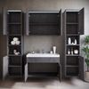 Badplaats Badezimmermöbel Set Paso XL 80 x 40 cm – Dunkelgrau – Waschtischunterschrank mit Spiegelschrank und Seitenschränken Bild 4