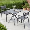 Gartenmöbel-Set NORA mit 2 Stühlen - 186x72x82cm, Kunststoff, Dunkelgrau | Balkonset Gartenset Tisch mit Stühlen Bistroset Outdoor Bild 4