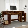 vidaXL LED-Schreibtisch Räuchereiche 200x55x91 cm Holzwerkstoff 3309442 Bild 3