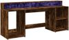 vidaXL LED-Schreibtisch Räuchereiche 200x55x91 cm Holzwerkstoff 3309442 Bild 5