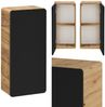 Badmöbel Komplettset in seidenmatt anthrazit mit Wotan Eiche Nb. NEW-LUTON mit 81 cm Keramik-Waschtisch & LED-Spiegelschrank, B/H/T ca. 180/200/46 cm Bild 5
