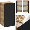 Badmöbel Komplettset in seidenmatt anthrazit mit Wotan Eiche Nb. NEW-LUTON mit 81 cm Keramik-Waschtisch & LED-Spiegelschrank, B/H/T ca. 180/200/46 cm Bild 3
