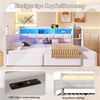 Flieks Daybett, Polsterbett 140×190cm mit LED, Aufladen, 2 Schubladen und Polsterbank Bild 3
