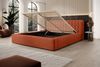 Polsterbett Doppelbett PEORIA 160x200cm in Stoff Macau Rostbraun Bild 3