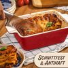 Praknu Auflaufform Auflaufform Keramik Rot für 2 Personen - Extra Hoher Rand - Für – Für, Porzellan - Keramik, (1-St), Für 2 Personen Lasagne, Tiramisu & Auflauf - Hoher Rand - Eckig Bild 3