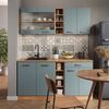 Singleküche R-Line Blau-Grau/Goldkraft Eiche 160 cm , AP Marmor Vicco Bild 4