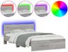vidaXL Bettgestell mit Kopfteil LED-Beleuchtung Grau Sonoma 140x200 cm 3207614 Bild 2